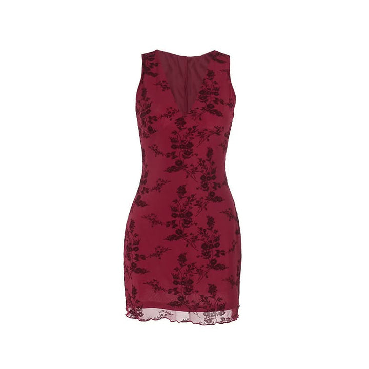 V neck sleeveless mesh mini dress  | Festival Outfits Women