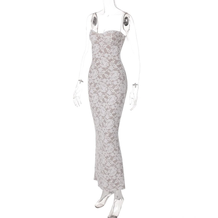 Sweetheart neck lace slit cami maxi dress  | Festival Outfits Women