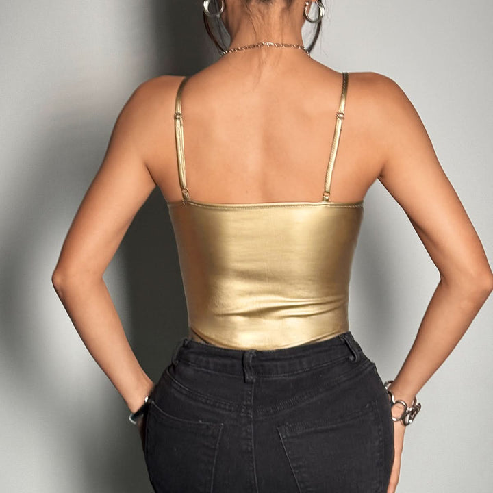 Glitter sweetheart neck corset cami bodysuit  | Festival Outfits Women