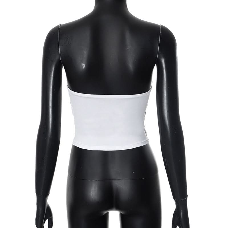 Ruffle ruched solid tube top  | Festival Outfits Women