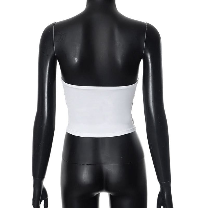 Ruffle ruched solid tube top  | Festival Outfits Women