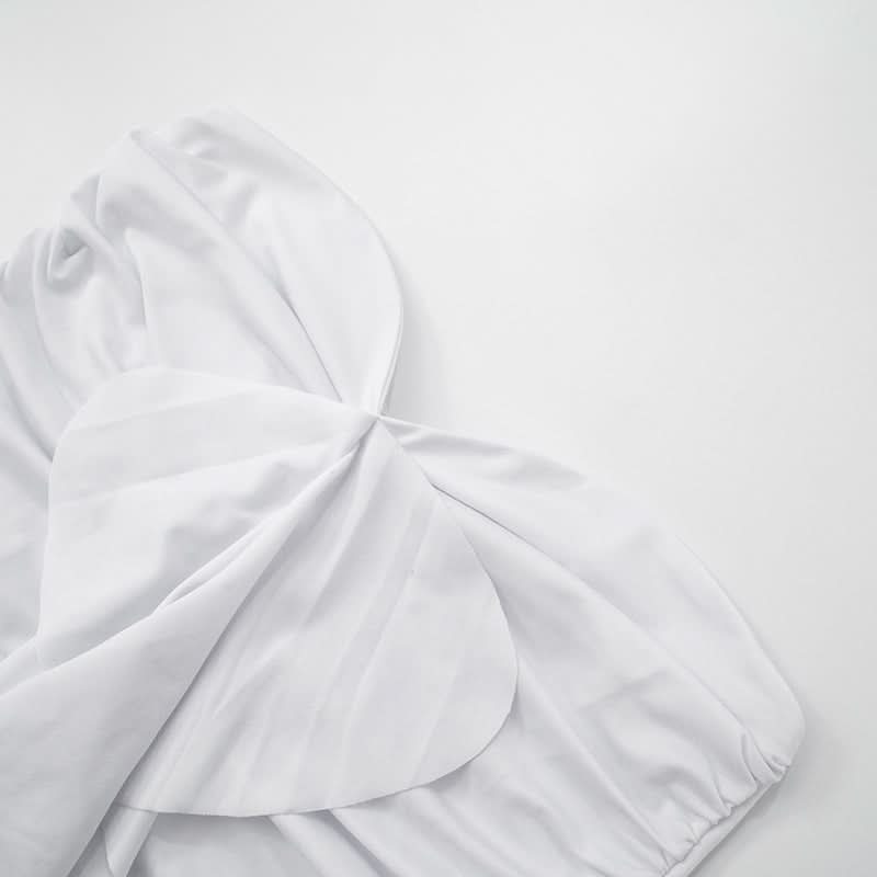 Ruffle ruched solid tube top  | Festival Outfits Women