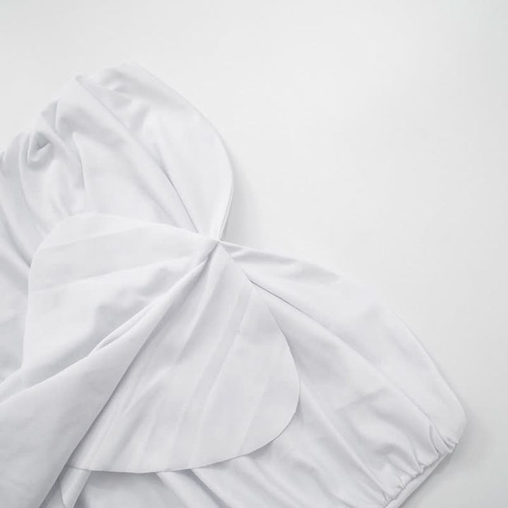Ruffle ruched solid tube top  | Festival Outfits Women