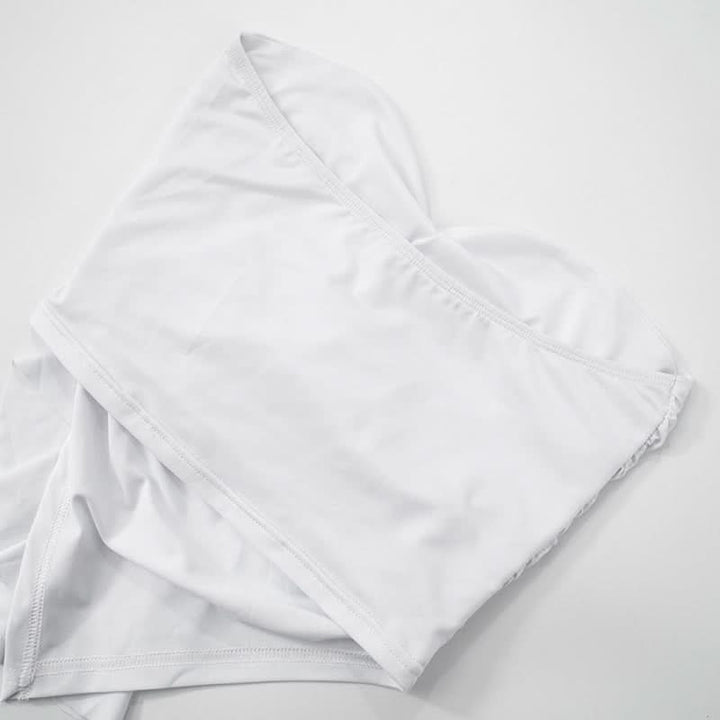 Ruffle ruched solid tube top  | Festival Outfits Women