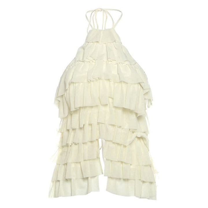 Halter ruffle self tie backless top  | Festival Outfits Women