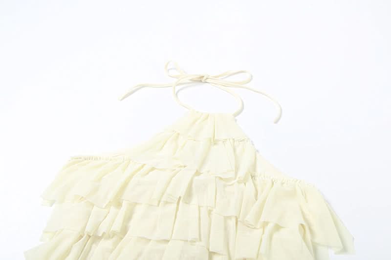 Halter ruffle self tie backless top  | Festival Outfits Women