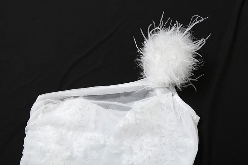 One shoulder fluffy mesh top  | Festival Outfits Women