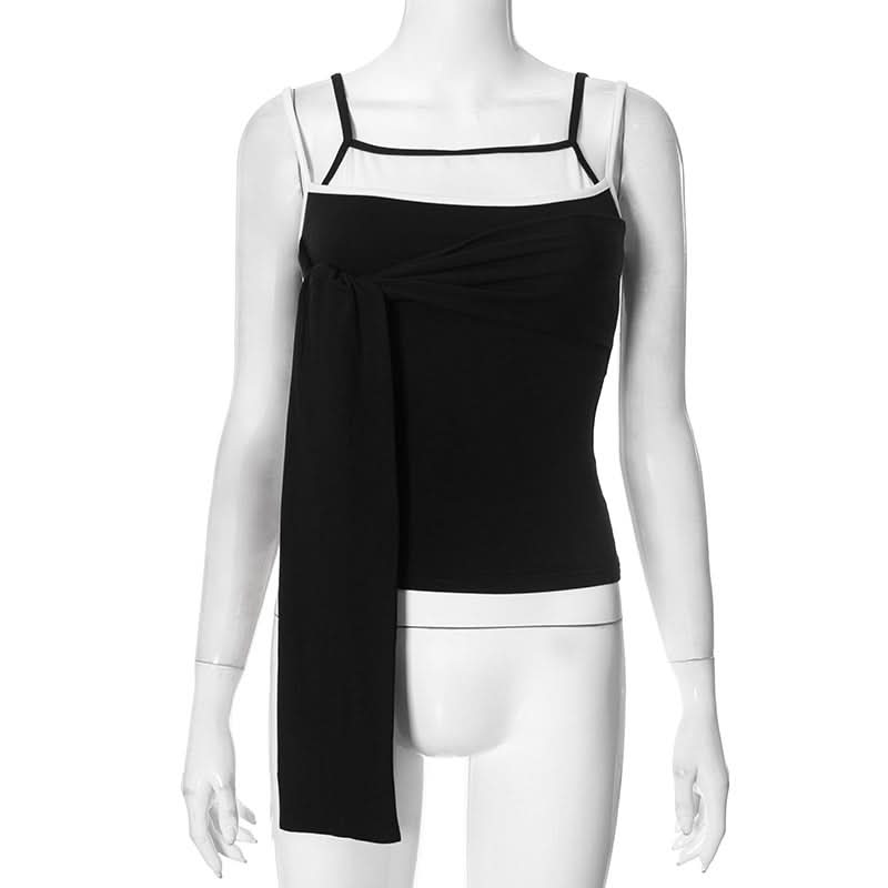 Knotted patchwork Square neck cami top  | Festival Outfits Women