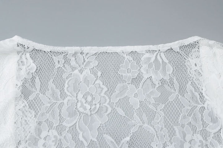 V neck long sleeve lace self tie top  | Festival Outfits Women