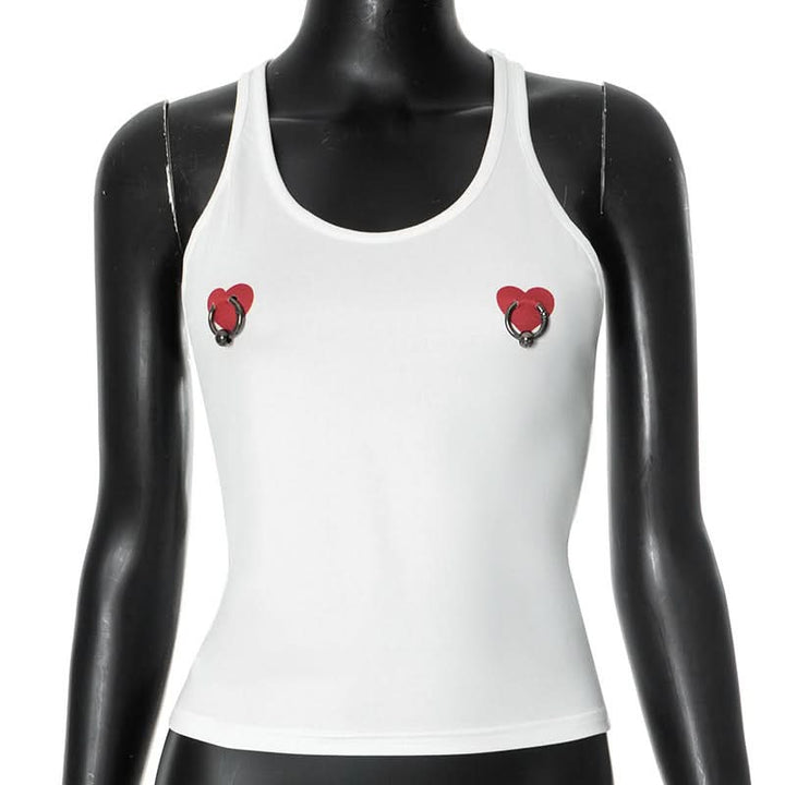 U neck sweetheart print o ring tank top  | Festival Outfits Women