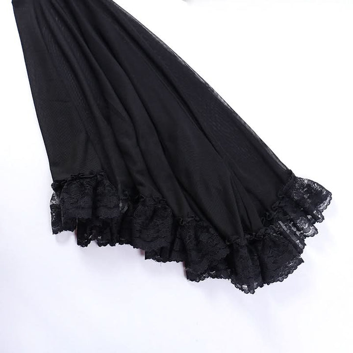 Long flared sleeve lace up ruffle top  | Festival Outfits Women-final-sale