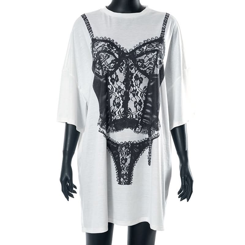 Crewneck long sleeve abstract print top  | Festival Outfits Women