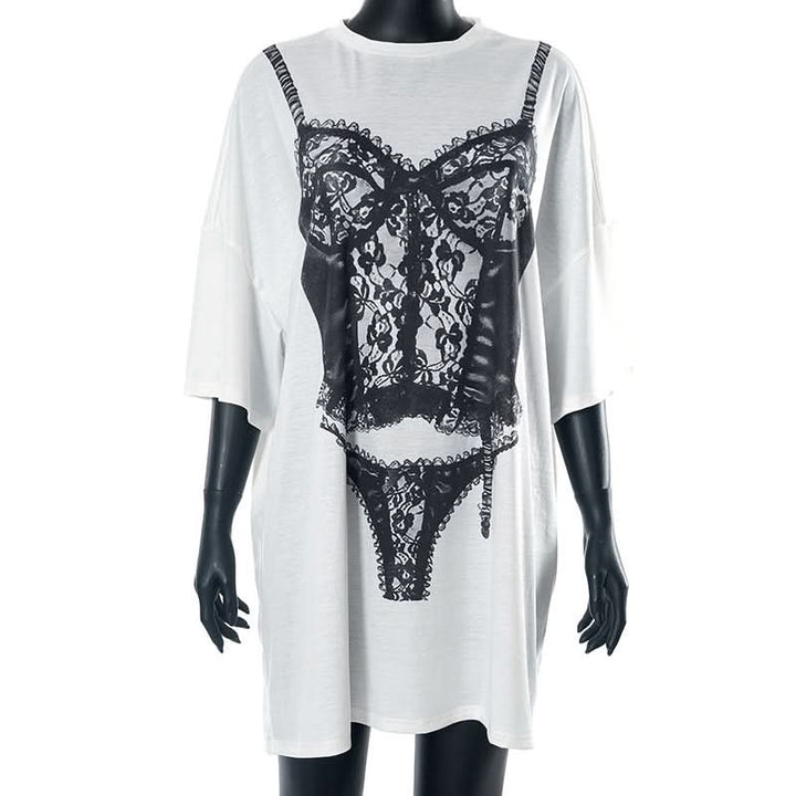Crewneck long sleeve abstract print top  | Festival Outfits Women