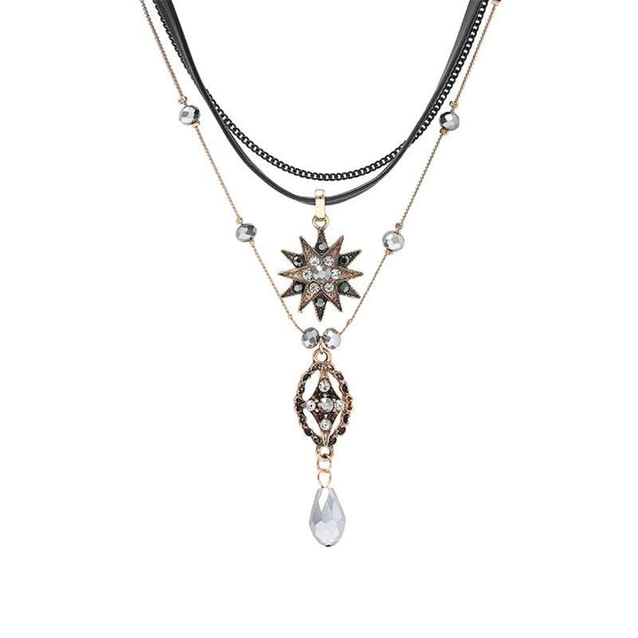 Cuban pendant layered beaded necklace  | Festival Outfits Women