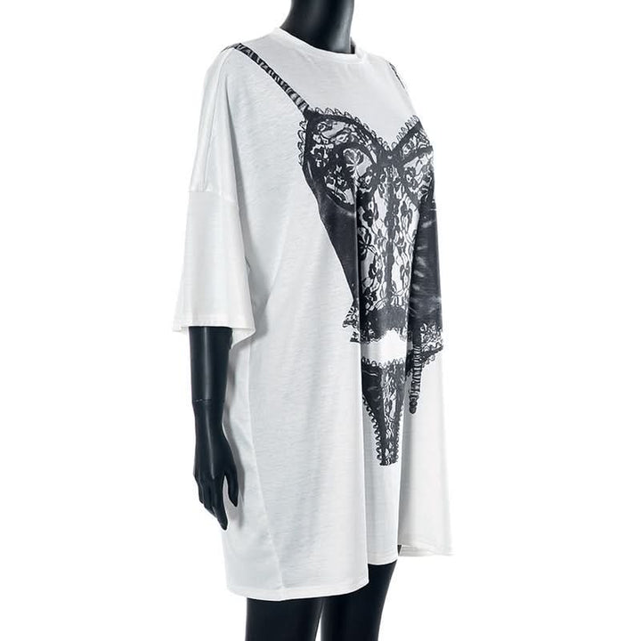Crewneck long sleeve abstract print top  | Festival Outfits Women