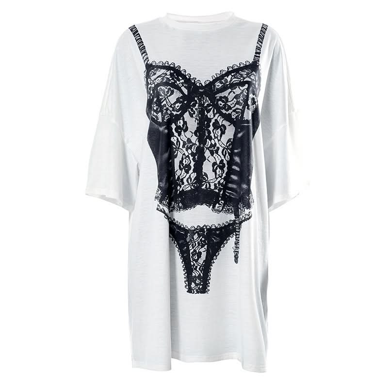 Crewneck long sleeve abstract print top  | Festival Outfits Women