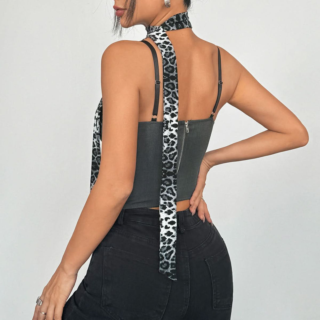 Leopard print button cami top  | Festival Outfits Women  | Cheetah Print Top