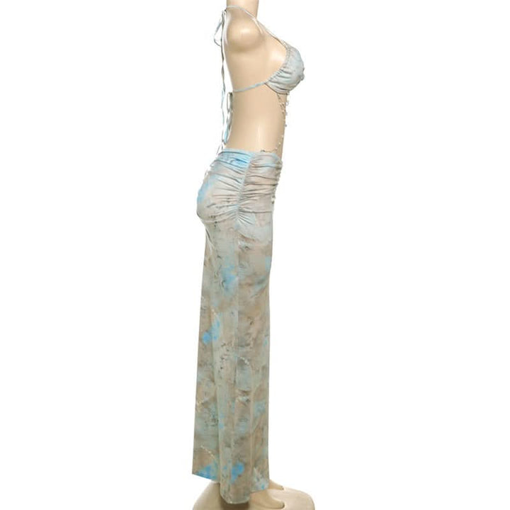 Sweetheart neck beaded backless contrast cami maxi dress  | Festival Outfits Women