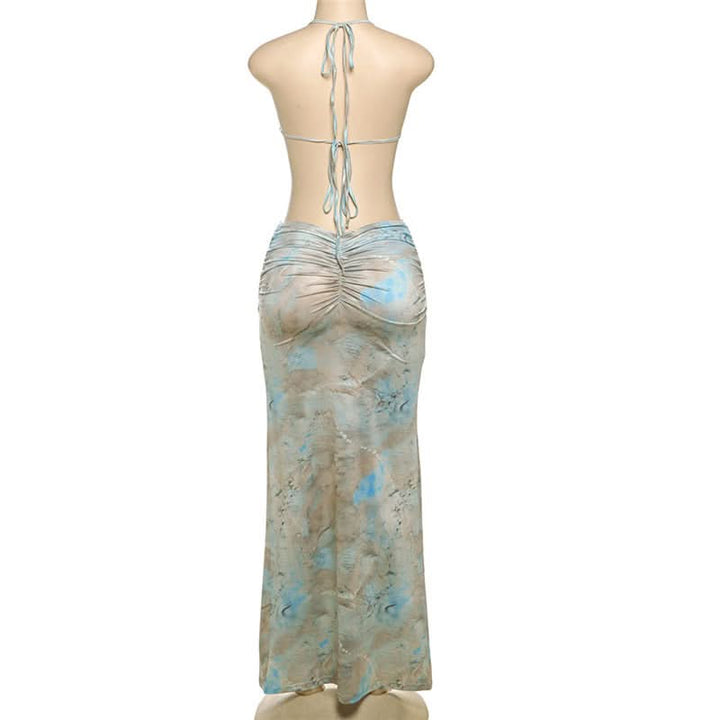 Sweetheart neck beaded backless contrast cami maxi dress  | Festival Outfits Women