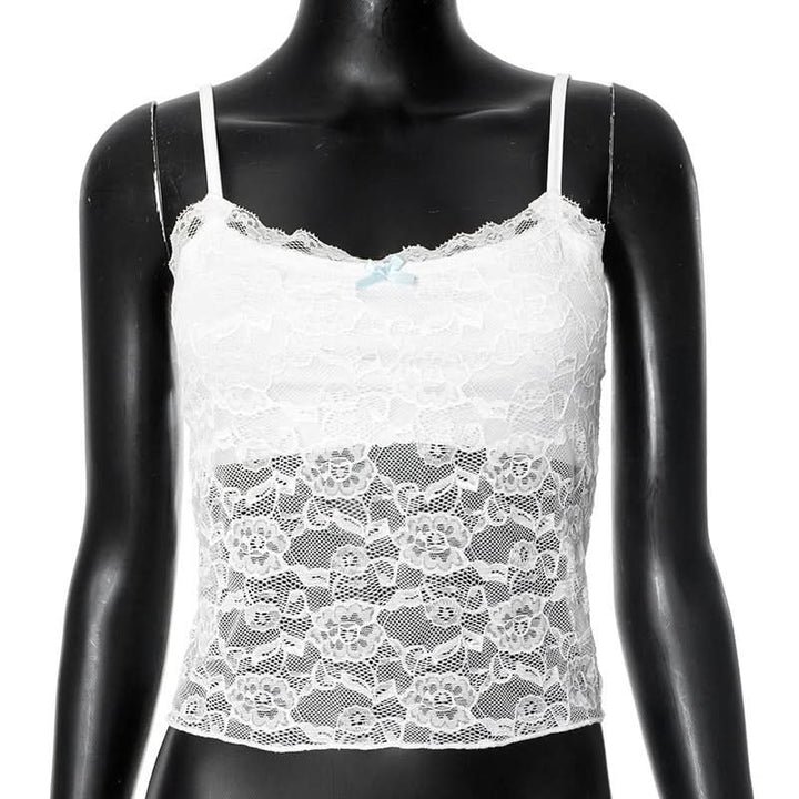 U neck lace bowknot cami top  | Festival Outfits Women
