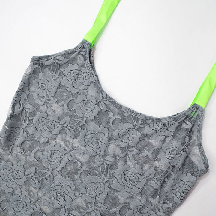 U neck lace bowknot tassels cami mini dress  | Festival Outfits Women