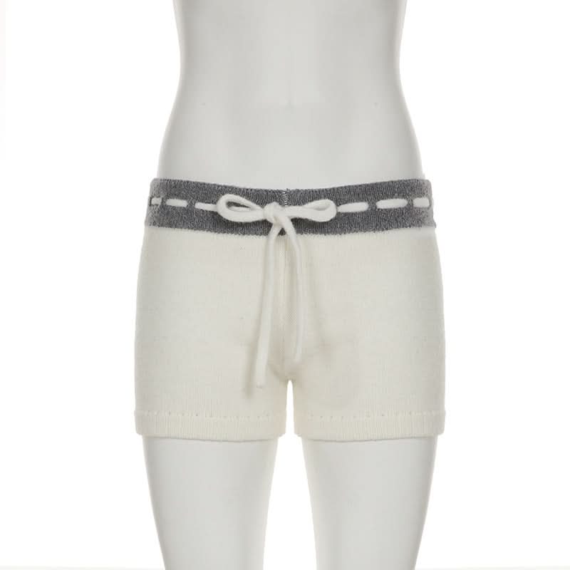 Drawstring self tie five-pointed star pattern short pant  | Festival Outfits Women