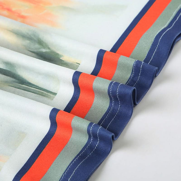 Ruched flower print contrast mini skirt  | Festival Outfits Women