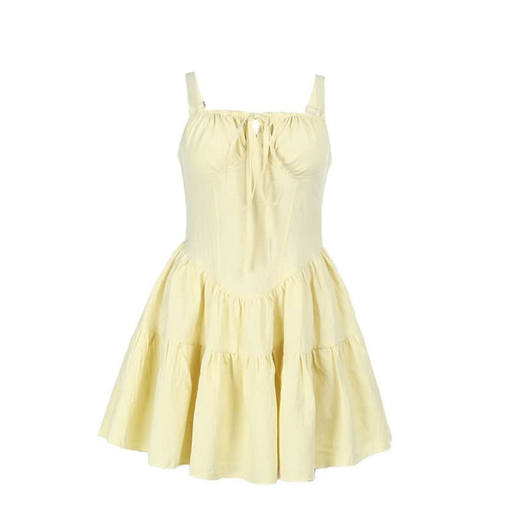 Self tie smocked cami mini dress  | Festival Outfits Women