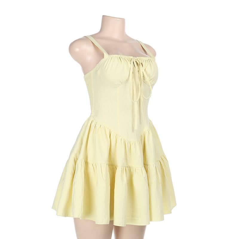 Self tie smocked cami mini dress  | Festival Outfits Women