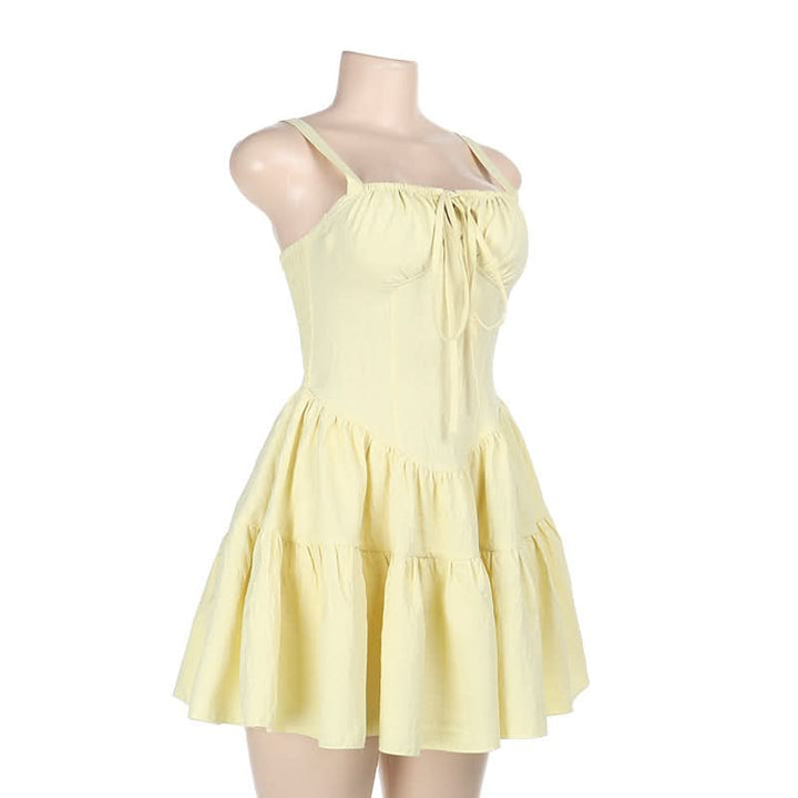 Self tie smocked cami mini dress  | Festival Outfits Women
