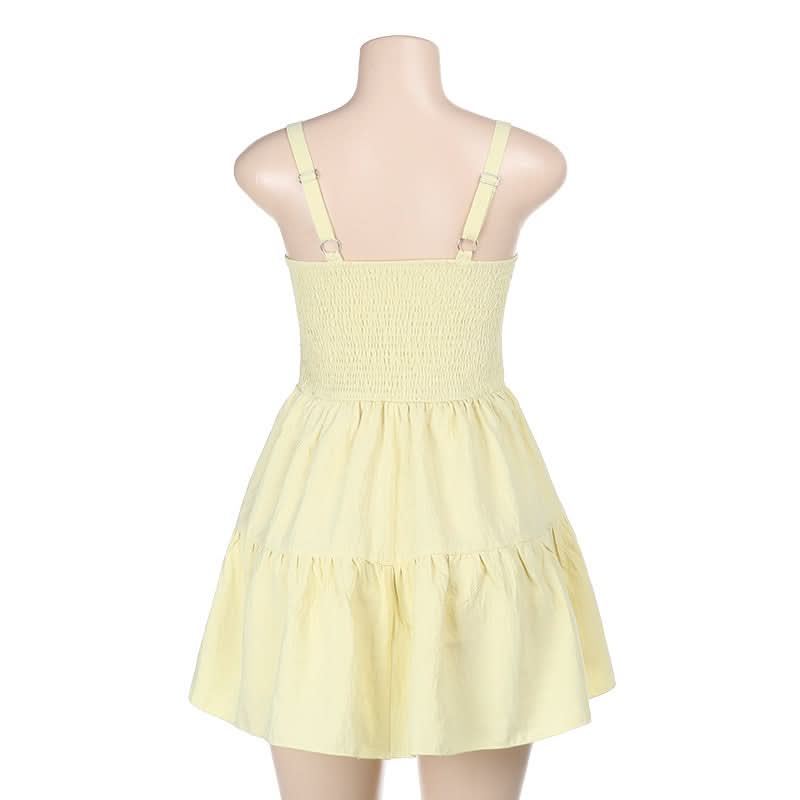 Self tie smocked cami mini dress  | Festival Outfits Women