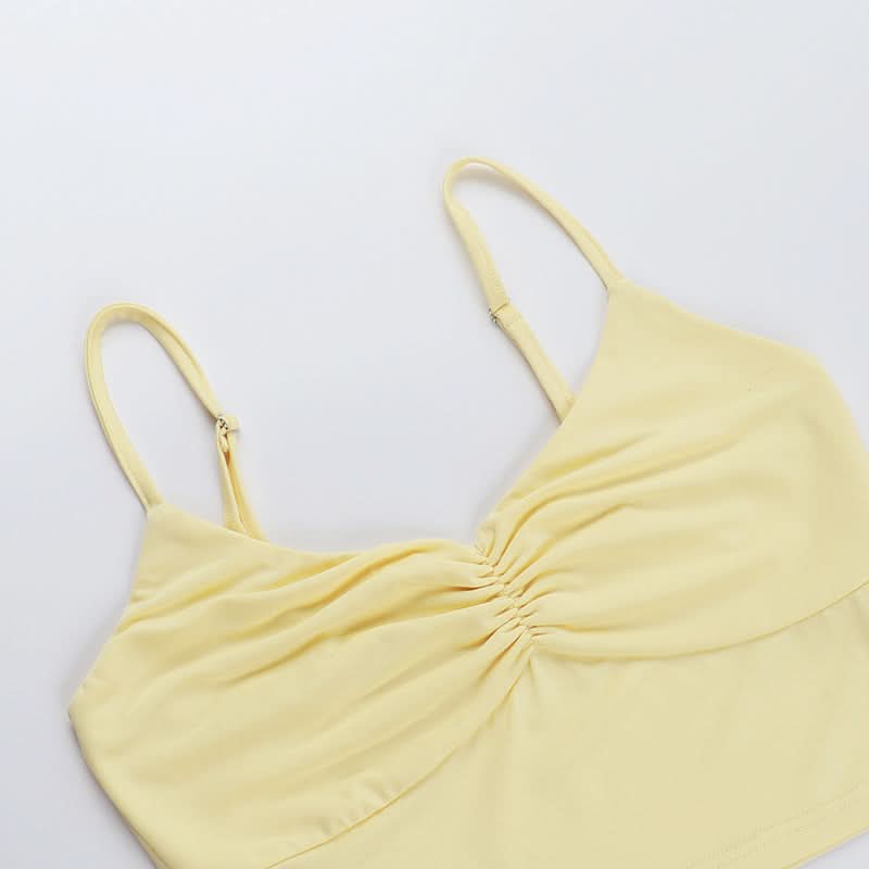 Ruched ruffle cami mini skirt set  | Festival Outfits Women