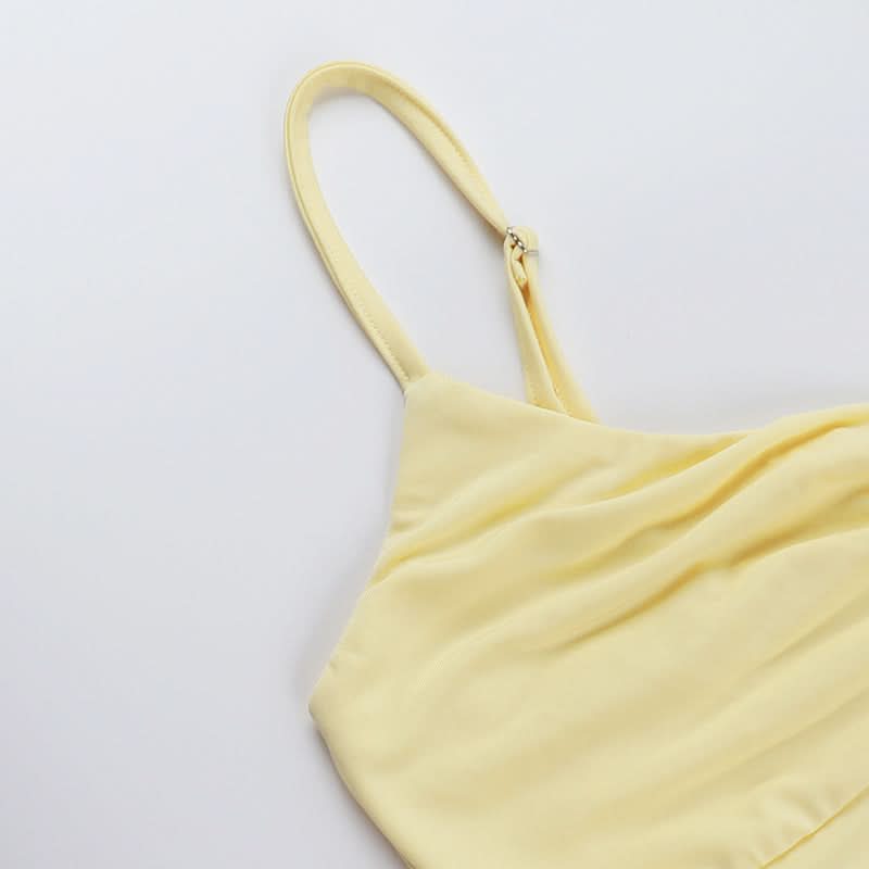 Ruched ruffle cami mini skirt set  | Festival Outfits Women