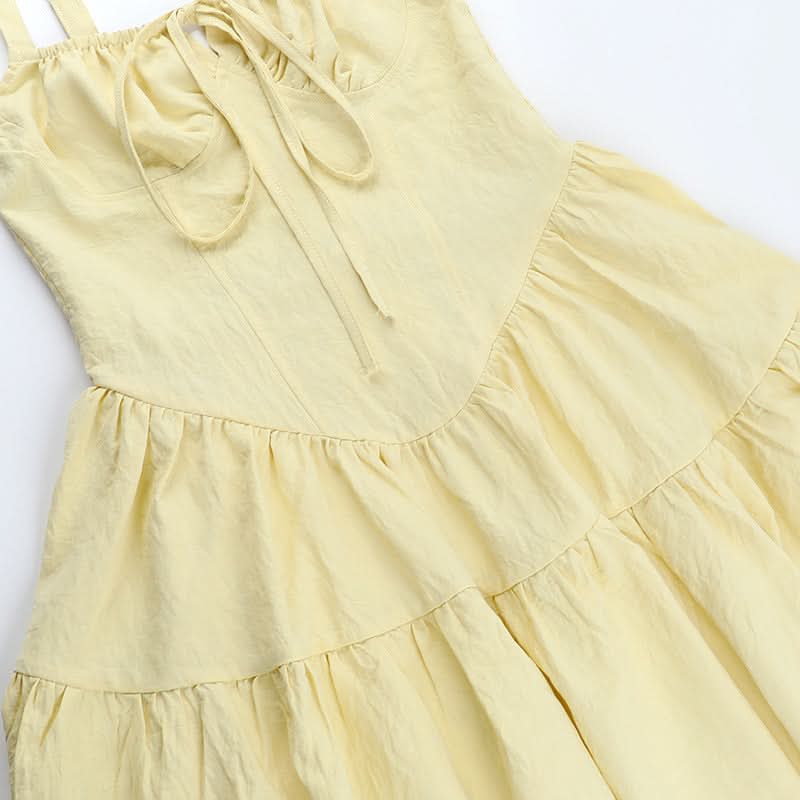 Self tie smocked cami mini dress  | Festival Outfits Women