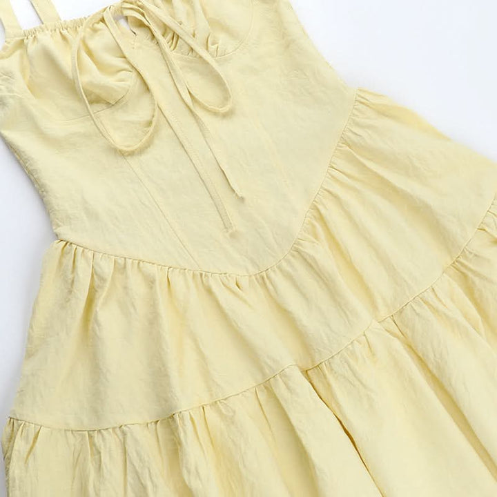 Self tie smocked cami mini dress  | Festival Outfits Women