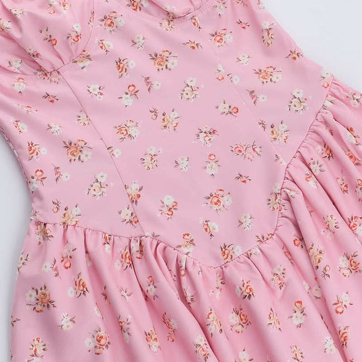 Sweetheart neck ruffle flower print cami mini dress  | Festival Outfits Women