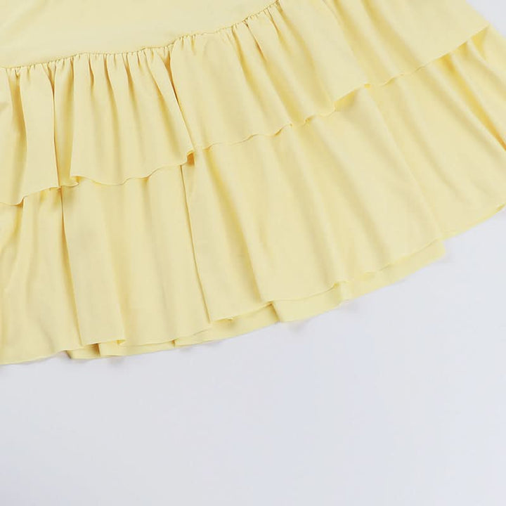 Ruched ruffle cami mini skirt set  | Festival Outfits Women
