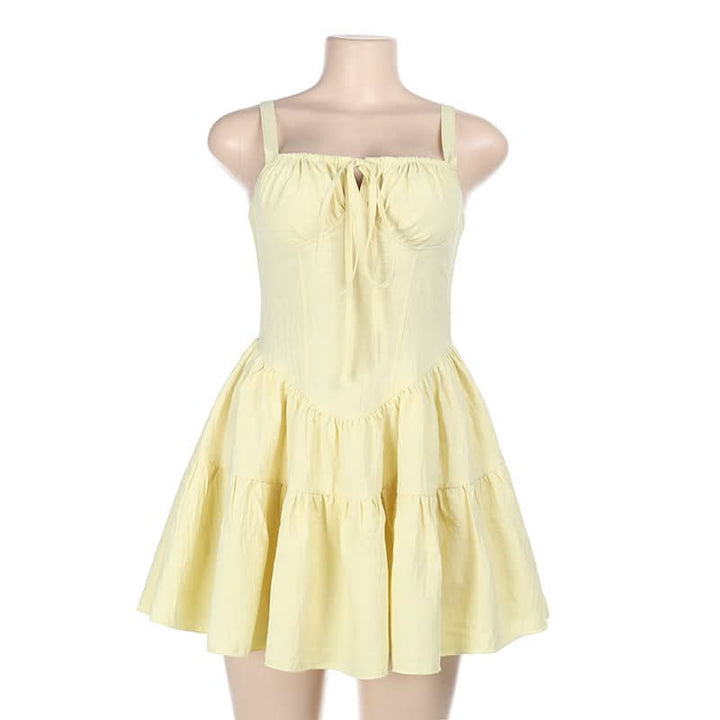 Self tie smocked cami mini dress  | Festival Outfits Women