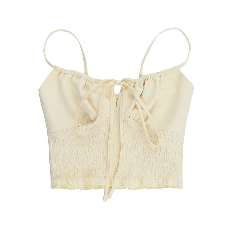Smocked self tie ruffle cami top  | Festival Outfits Women