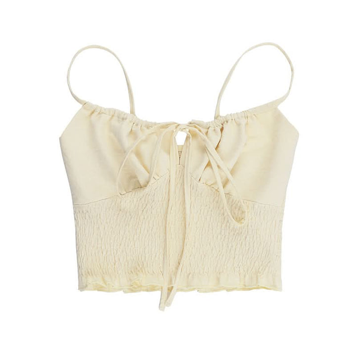 Smocked self tie ruffle cami top  | Festival Outfits Women