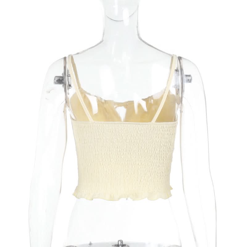 Smocked self tie ruffle cami top  | Festival Outfits Women