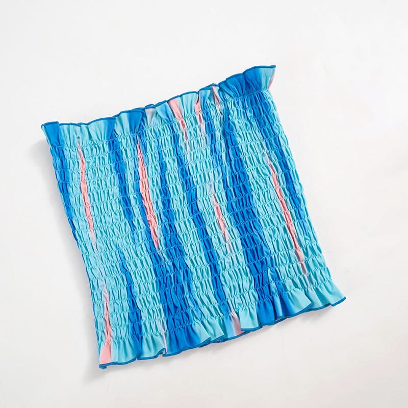 Smocked ruffle contrast tube top  | Festival Outfits Women