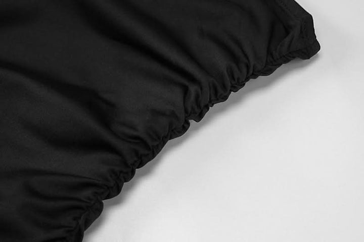 Irregular solid ruffle tube midi dress  | Festival Outfits Women