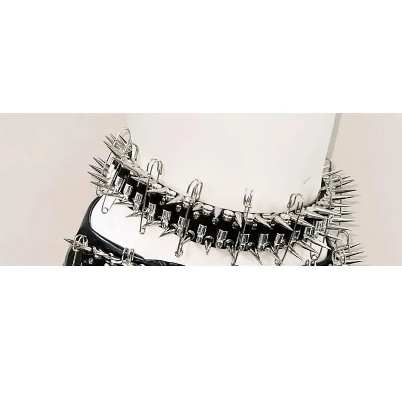 O ring rivet applique cross front belt top  | Festival Outfits Women
