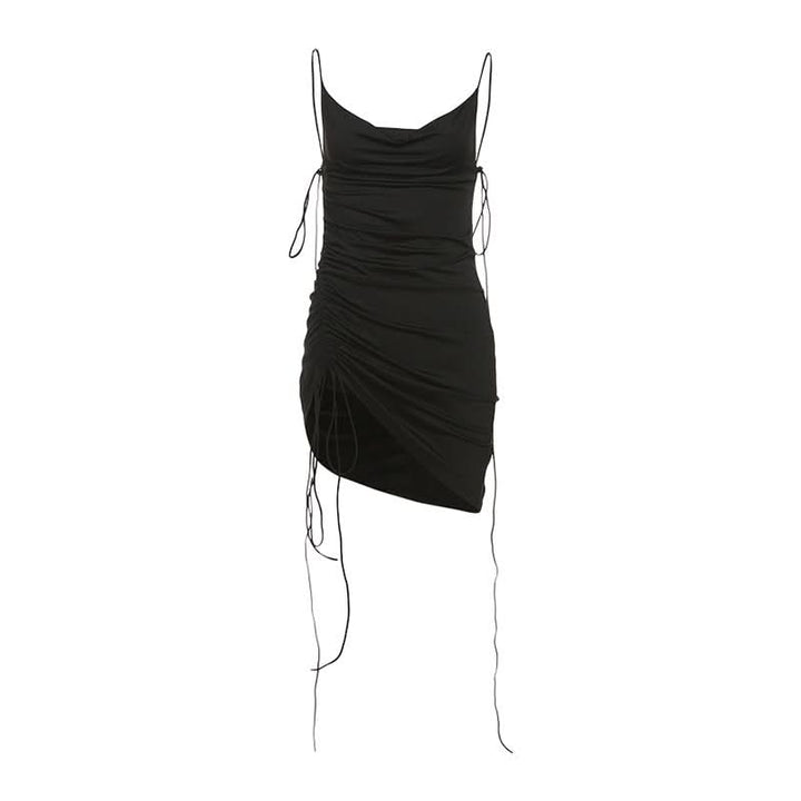 Drawstring cowl neck cami mini dress  | Festival Outfits Women