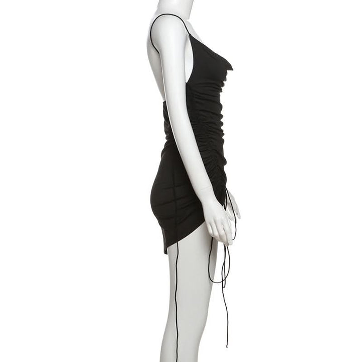 Drawstring cowl neck cami mini dress  | Festival Outfits Women