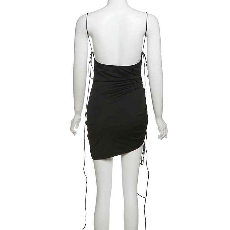 Drawstring cowl neck cami mini dress  | Festival Outfits Women