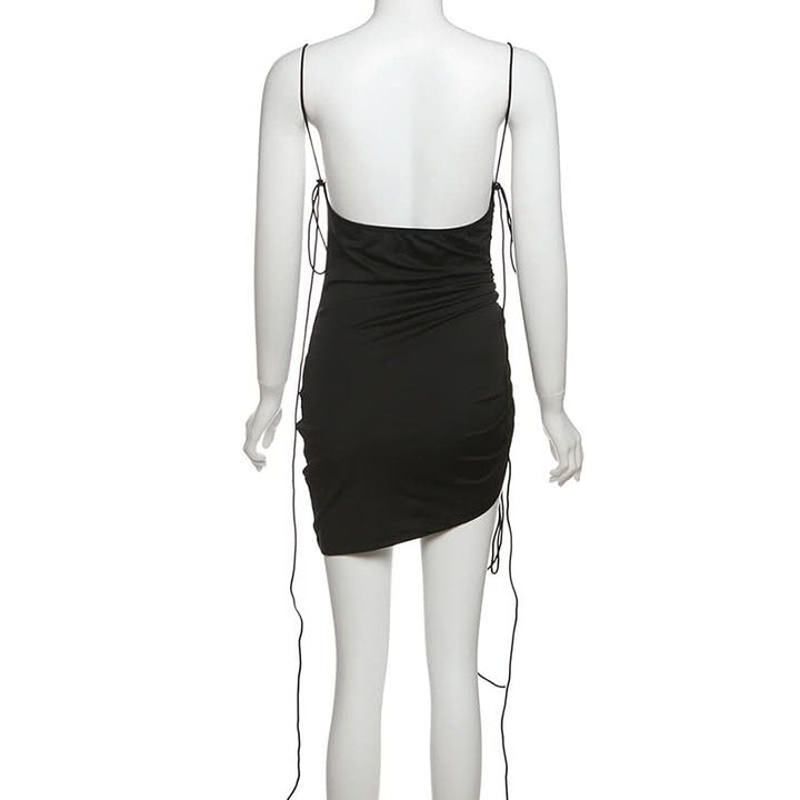 Drawstring cowl neck cami mini dress  | Festival Outfits Women