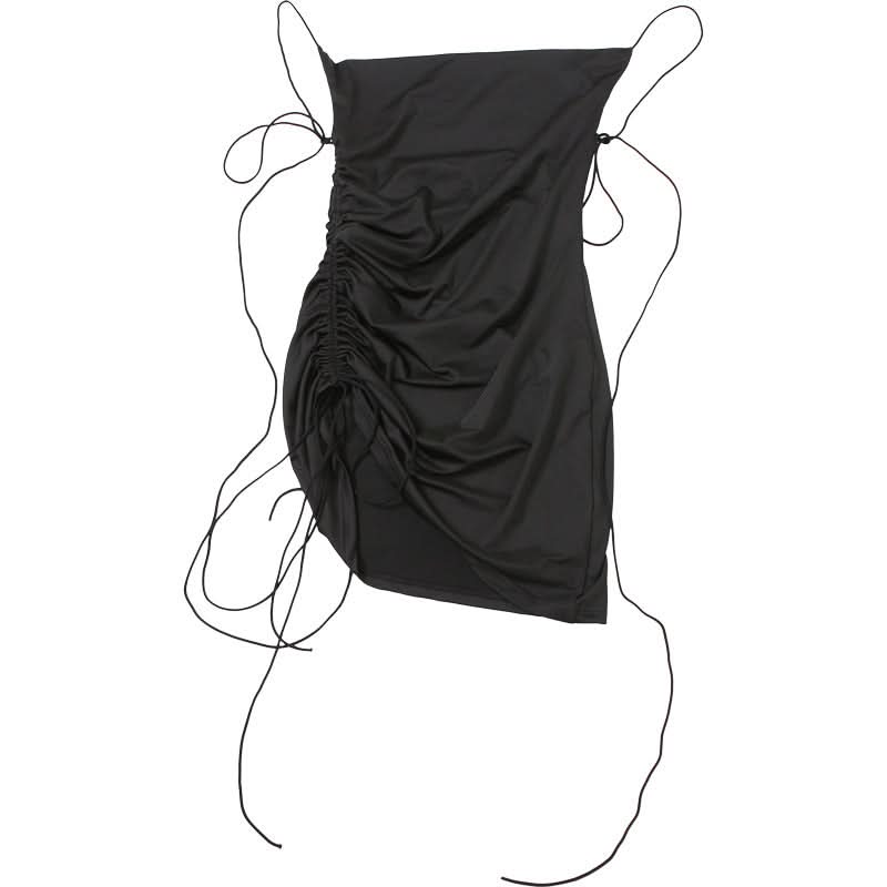 Drawstring cowl neck cami mini dress  | Festival Outfits Women