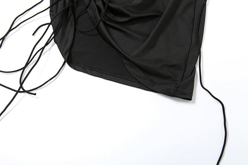 Drawstring cowl neck cami mini dress  | Festival Outfits Women